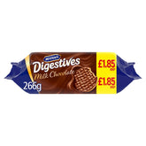 A bar of Mcvities - Digestive Milk Chocolate - 266g on a white background.